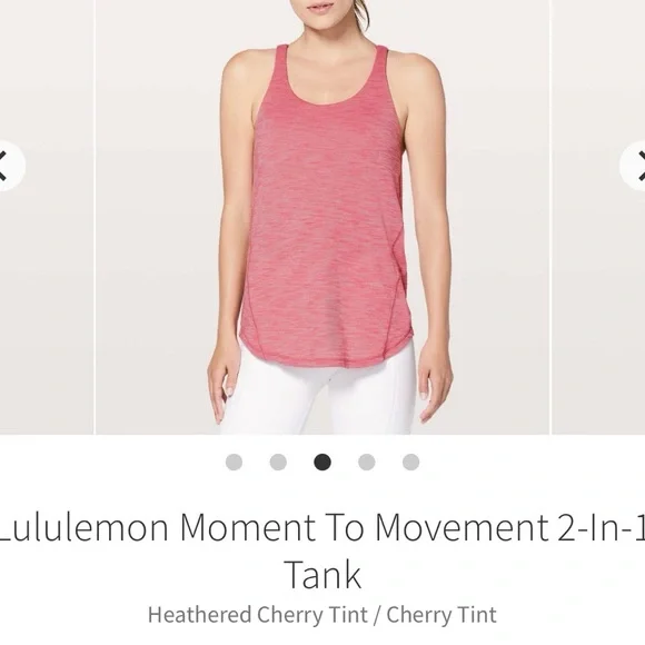 Lululemon Moment to Movement 2-in-1 Tank ~ 12 ~ Heathered Cherry Tint - Picture 7 of 10